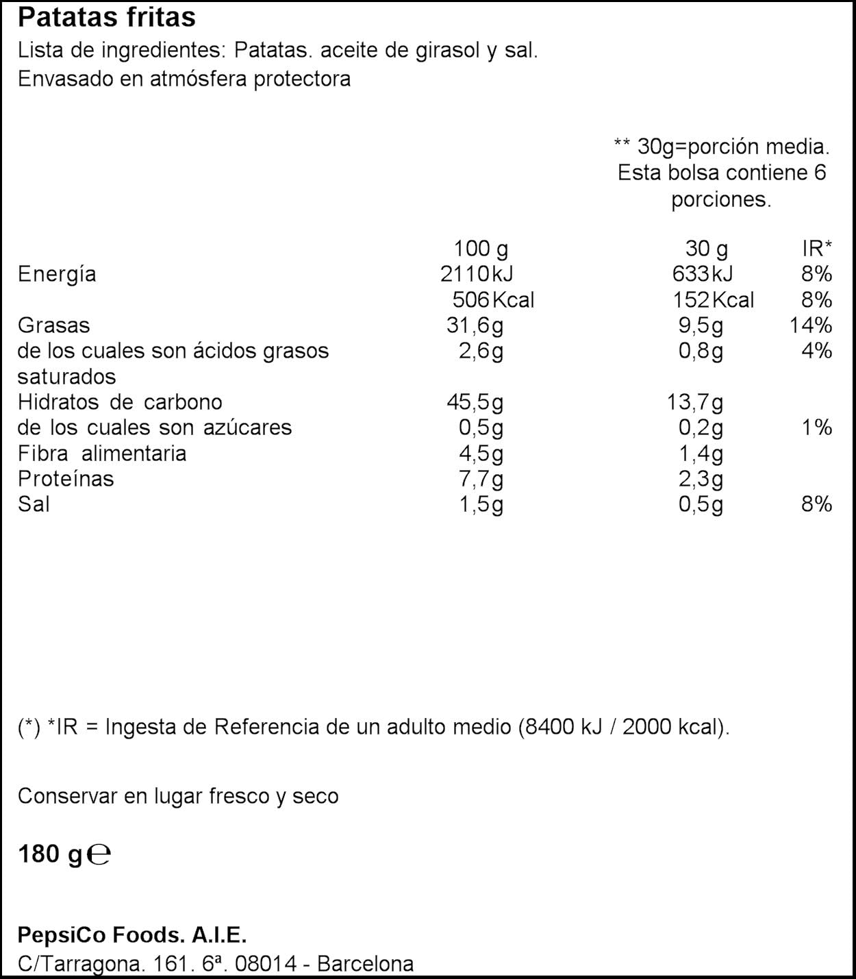 Patatas Fritas Lays Premium