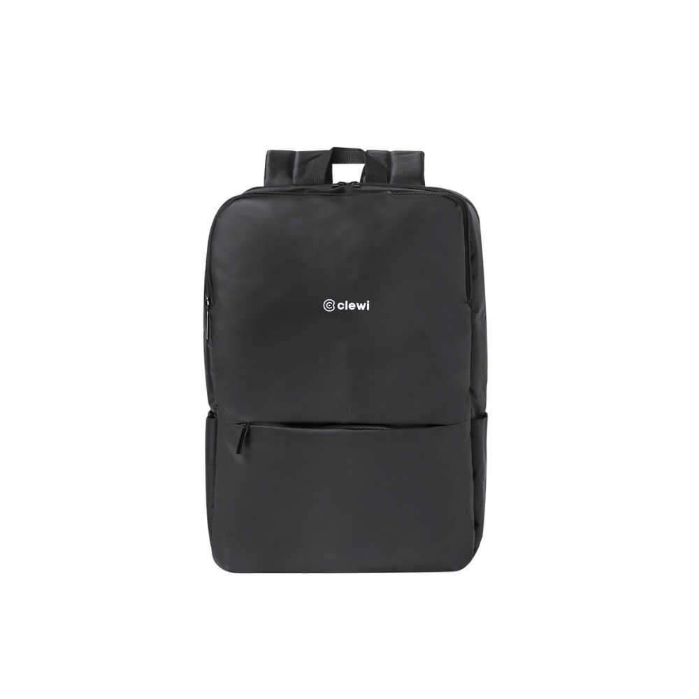 Polyester and Faux Leather Backpack with Padded Straps